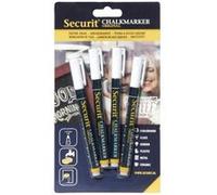Feutre Craie Liquide Blanc - x 4 Feutres - Securit - - Plastique G