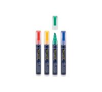 Feutre craie Waterproof couleurs assorties (bleu, rouge, vert, jaune) lot de 4 medium 2 6mm Securit