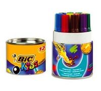 BIC Kids – Feutres de coloriage Decoralo – Lavables, pointe extra large – Pot de 12