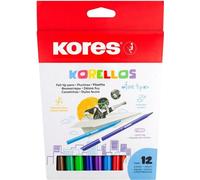 Feutre de coloriage Kores "Korello" fin étui carton 12 pièces