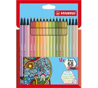 Feutre de coloriage Pen 68 Étui carton de 18 couleurs Paquet de 10 pièces