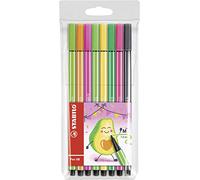 Feutre de dessin - STABILO Pen 68 Living Colors - Pochette de 8 feutres pointe moyenne - Décor avocat