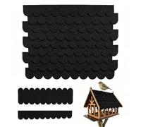 Feutre de Toit pour Nichoir,32 pcs Mini Bardeaux de Toit Auto,Adhésifs Bardeaux de Toiture Imperméables,Convient pour La Fabrication de ModèLes,pour Nichoir Oiseaux Cage lapin Hôtels à Insectes(Noir)