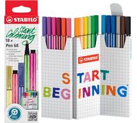 Feutre Dessin Pen 68 - Etui Zig-Zag X 18 Feutres De Coloriage Pointe Moyenne - Coloris Assortis