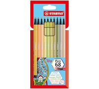 STABILO Feutres dessin Pen 68 – Etui carton 10 feutres pointe moyenne 'Soft Colors'