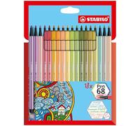 Feutre dessin - STABILO Pen 68 - Etui carton x 18 feutres de coloriage pointe moyenne - couleurs "nature" et "cocooning"