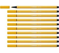 Feutre dessin - STABILO Pen 68 - Lot x 10 feutres de coloriage pointe moyenne - jaune curry
