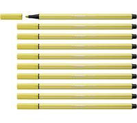 Feutre dessin - STABILO Pen 68 - Lot x 10 feutres de coloriage pointe moyenne - jaune moutarde