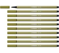 Feutre dessin - STABILO Pen 68 - Lot x 10 feutres de coloriage pointe moyenne - vert épinard