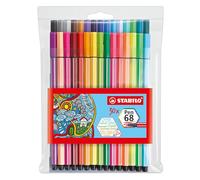 STABILO Feutres dessin Pen 68 Pochette 30 feutres de coloriage pointe moyenne dont 6 fluo