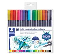 Marqueurs Aquarelle Deux Pointes 18 Pièces Couleurs Assorties 3001 Tb18