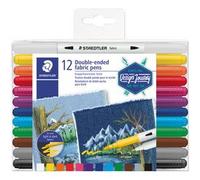 Feutre double pointe textile, étui de 12