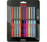 Feutre fin - ROTRING - 0,4 mm - Pointe sertie de métal - Blister de 10 - Ergonomique