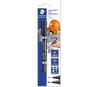 Feutre - Indélébile - Permanent - Noir - Double pointe - Idéal boîte à outils - Staedtler Lumocolor Noir