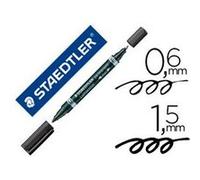 Staedtler Marqueur indélébile Lumocolor Duo 348 - Double pointe 0,6/1,5 mm Noir