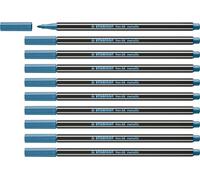 STABILO Pen 68 metallic - Feutre dessin - Lot x 10 feutres de coloriage métallisé pointe moyenne - Bleu métallisé