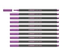Feutre Métallisé - Stabilo Pen 68 Metallic - Lot X 10 Feutres Pointe Moyenne - Rose