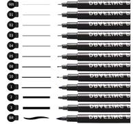 Feutre noir,stylo feutre pointe fine,ensemble de 12 stylos de dessin professionnels,encre sans acide,résistants à la saleté
