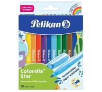 Feutre - PELIKAN - Colorella Star - Lot de 10 - Pointe ogive fine - Lavable à l'eau