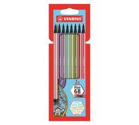 Feutre dessin - STABILO Pen 68 - Etui carton x 8 feutres de coloriage pointe moyenne - coloris pastel
