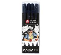 Sakura Pigma SENSEI Manga SET (4 Federn, Schwarz)