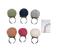 Feutre Pin coussin anneaux Vintage léger doigt Pin coussins Kit avec des épingles en tissu pour bricolage artisanat Quilting amateurs de couture laine feutre matériel 6 pièces (Couleur de la nature)