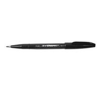 Stylo Feutre - Pentel - SES15 - Noir - Pointe Flexible - Boîtier Métallique