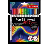 Feutre pinceau - STABILO Pen 68 brush -Etui carton x 18 feutres -gamme ARTY