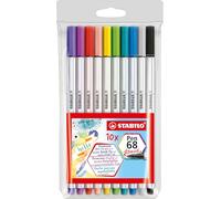 Feutre pinceau - STABILO Pen 68 brush- Pochette x 10 feutres- coloris assortis