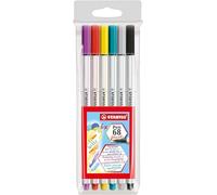 Feutre pinceau - STABILO Pen 68 brush- Pochette x 6 feutres- coloris assortis