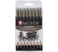 Feutre pointe fine PIGMA MICRON, étui de 8, noir