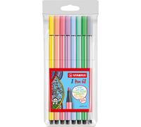 Feutre Premium - STABILO Pen 68 - Pack de 8 - Couleurs pastel