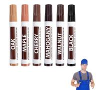 Feutre Retouche Bois,Kit Reparation Parquet,Bâtons De Cire Pour Restauration Du Bois, Kit de réparation pour Bois,Stylo Retouche Meuble,Réparation de Meubles,Accessoire Cire Réparation Bois,6 Pièces
