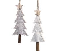 Feutre Sapins de Noël Décorations de Noël Beige Crème 17cm 6pcs Set de Noël