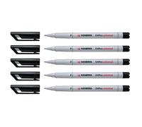 Feutre - STABILO - OHPen - Lot de 5 - Pointe fine 0,7mm - Noir - Effaçable