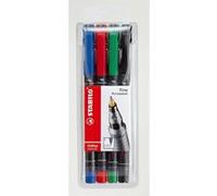 STABILO Stylo-feutre OHPen universal marqueur permanent pointe fine 0,7 mm – Pochette 4 coloris