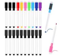 Feutre Tableau Bblanc Effacable Stylo de Tableau Blanc avec Gomme 20 PCS Feutre Effacable Tableau Blanc Magnetique Stylo Effaçable Feutre Ardoise Effacable Stylo Feutre Magnetique Pour Maison L'école