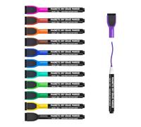 Feutre Tableau Blanc Effacable, 12 Pcs, 12 Couleurs, Feutre Ardoise Effacable Stylo Feutre Magnetique Faible Odeur, Marqueur Tableau Blanc Effacable Pour Maison L'école ou Bureau