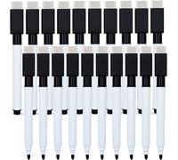 Feutre Tableau Blanc Effacable 20 Pcs, Marqueur Tableau Blanc Effacable Magnetique Feutre Ardoise, Marqueur Noir Une Ldéal Pour La Maison Le Bureau Ou L'école(11.3 * 1cm)