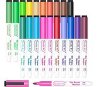 Feutre Tableau Blanc Effaçable Magnétique, 20 Couleurs De Feutre Effaçable À Sec Avec Gomme, Feutre Ardoise Effaçable À Pointe Fine, Parfait Pour École, Maison, Bureau[Z96]