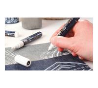 Kreul 92751 - Textil Marker Opak Black and White, 2 x medium, 2 x fine, crayons de couleur pour textiles en coton, batiste, lin, soie et tissus mélangés