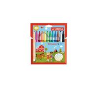STABILO - Feutres de coloriage Trio Jumbo - Étui carton 12 feutres pointe large - Coloris assortis