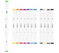 Feutres à alcool double pointe - Couleurs Classiques - 12 pcs - Mixte - Double pointe - Blanc