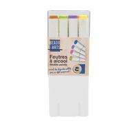 Feutres À Alcool Double Pointe Couleurs Pastel 12 Pièces