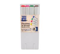 Feutres À Alcool Double Pointe Couleurs Vives 12 Pièces