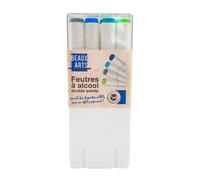 MÉGACRÉA Feutres à Alcool Double Pointe Tons Bleu/Vert 12 p