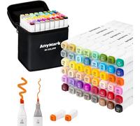 Feutres A Alcool, Lot De 48 Marqueurs À Alcool À Double Pointe Biseautée Et Fine, Idéal Pour Dessin, Croquis, Illustration, Design, Corps Blanc[Z133]