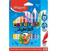 Feutres à colorier - MAPED - COLOR PEPS JUNGLE - Lot de 12 - Pointe fine - Multicolore