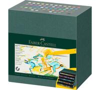 Faber-Castell 167193 - Crayons à encre de Chine Pitt Artist Pen Brush, boîte d'atelier de 60, set de pinceaux