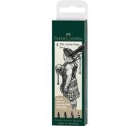 Feutres à dessin - Faber-Castell - Pitt Artist Pen - Noir - 4 mines différentes